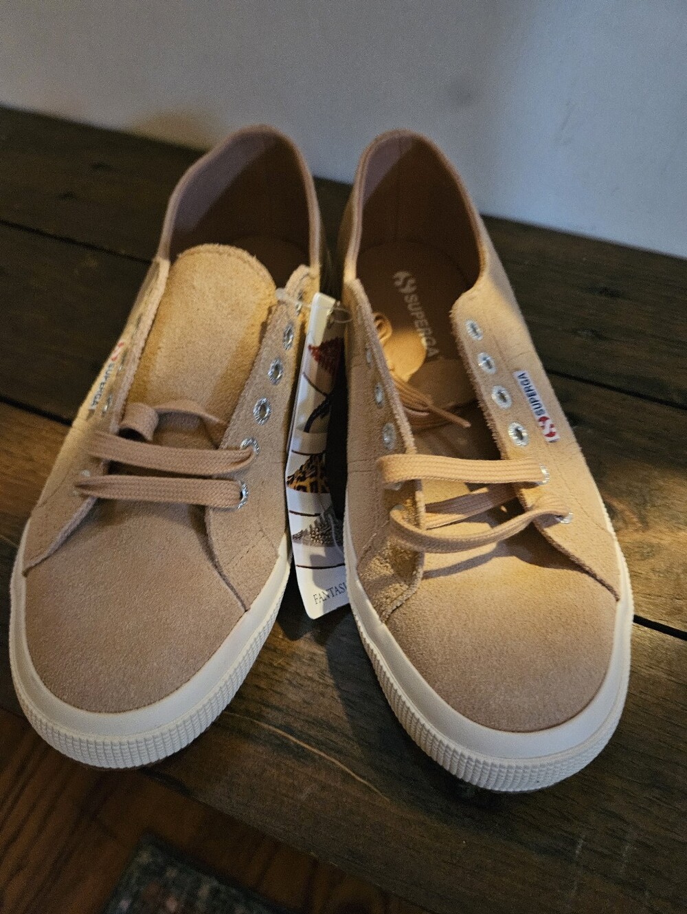 Superga Women's Tan Suede Low-Top Sneakers